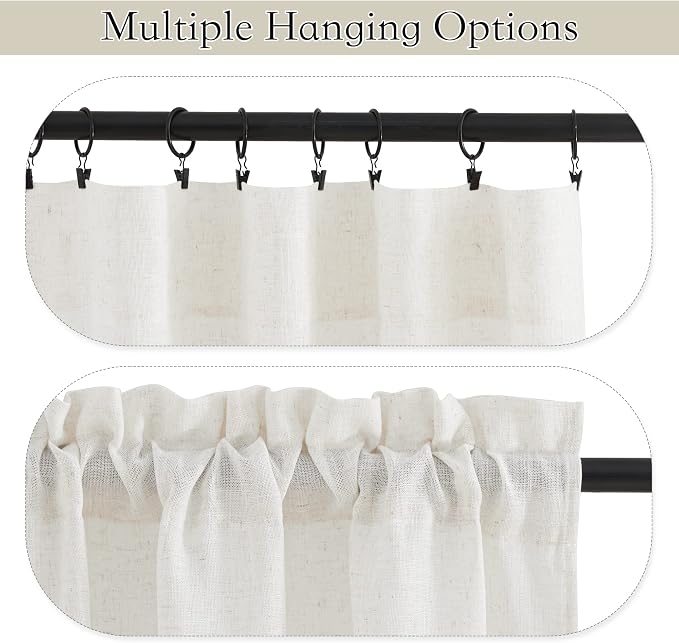 RYB HOME Semi Sheer Valances - Image 4