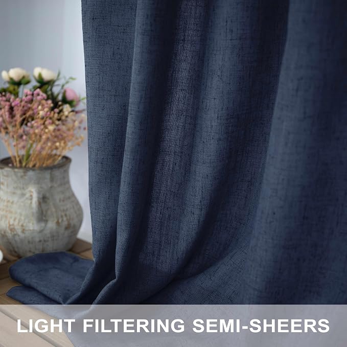 Navy Blue Curtains 84 Inch Length - Image 3