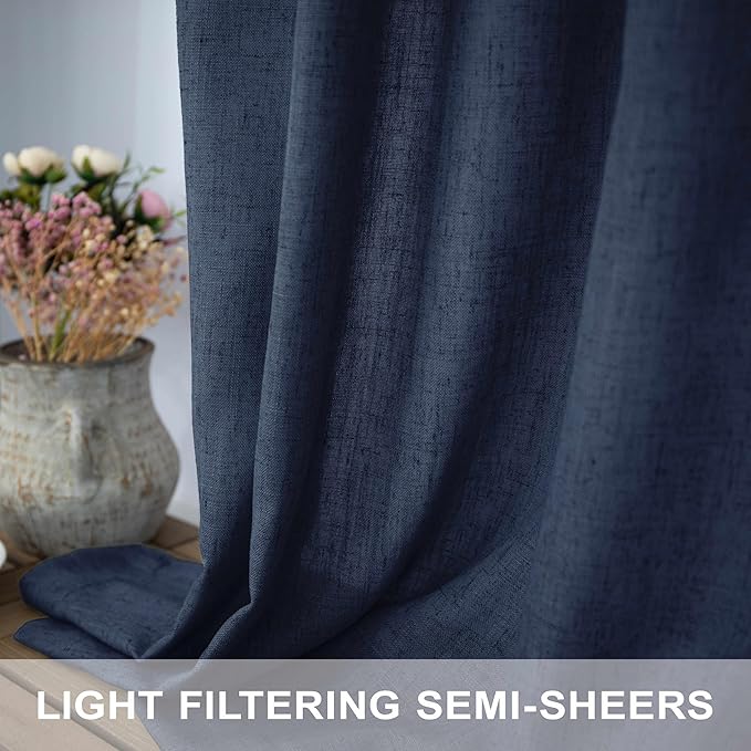 Navy Blue Curtains 38 Inch Wide - Image 4