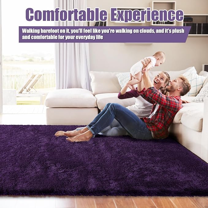 Shag Area Rug for Bedroom 4x6, Soft Fuzzy Rug Non-Shedding Indoor Plush Carpet - Image 6