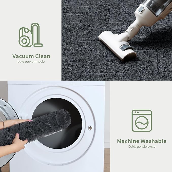 Stiio Dirt Trapper Door Mat 24x35.5 Inches, Front Doormat Indoor Outdoor Entrance Low Pile, All-Season, All-Weather Absorbent Entry Rug, Washable Non Slip Rug for Entryway, Dark Grey