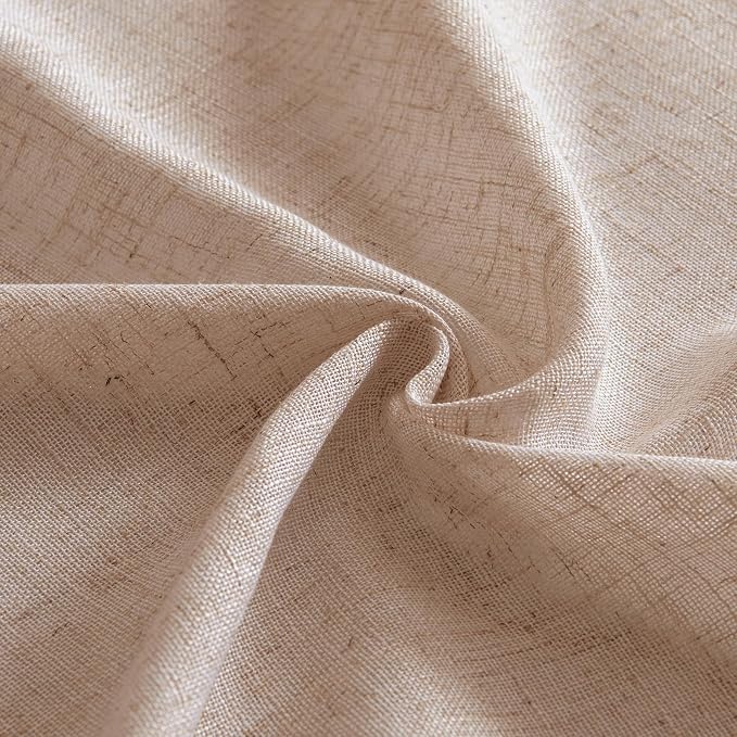 MIULEE Natural Beige Linen Curtains 108 Inches Long 2 Panels - Image 8