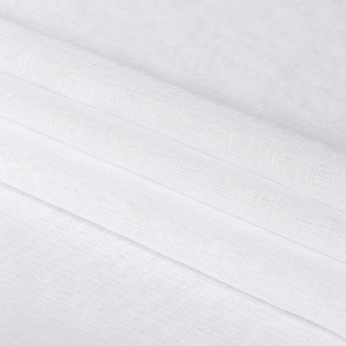 DWCN White Sheer Curtains 102 inches Long, Elegant Living Room Voile Window - Image 6