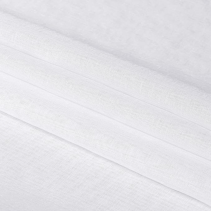 DWCN White Sheer Curtains 63 inch Length 2 Panels Set, Elegant Solid Color - Image 6