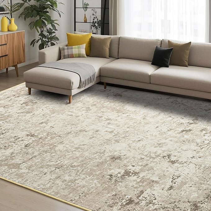 Toneed Abstract Area Rug 7x10 Modern Washable Rug Soft Non Slip Rug Low Pile - Image 2