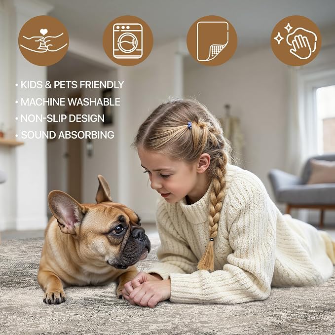 Area Rugs 8x10 for Living Room Bedroom, Modern Abstract Machine Washable Rug - Image 5