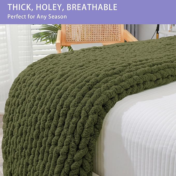 Bigacogo Chunky Knit Throw Blanket - Image 5