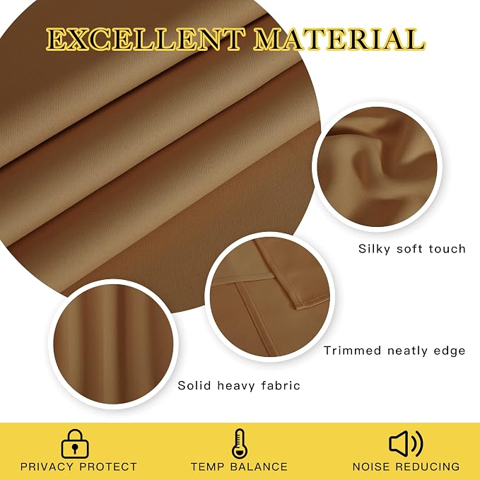 NICETOWN Gold Brown Curtain 84 inch Long - Image 4