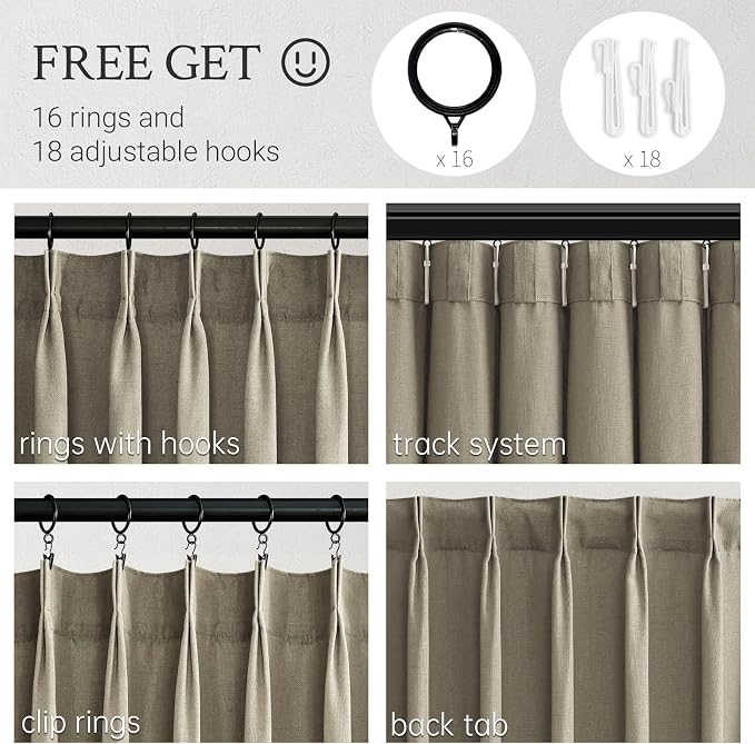 100 Inches Long Pinch Pleated Semi Sheer Curtains - Image 3