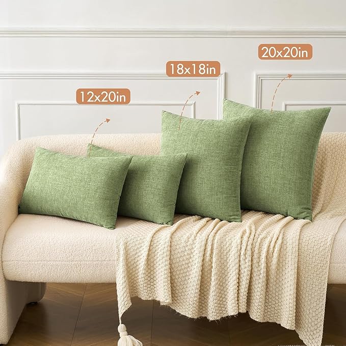MIULEE Pack of 2 Couch Throw Pillow Covers 14x24 Inch Spring Soft Sage Green - Image 5