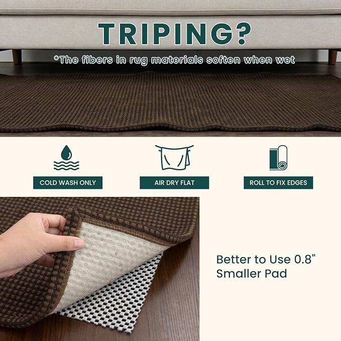 KOZYFLY Washable 5x7 Living Room Rug, Non Slip Woven Area Rugs, Braided Floor - Image 7