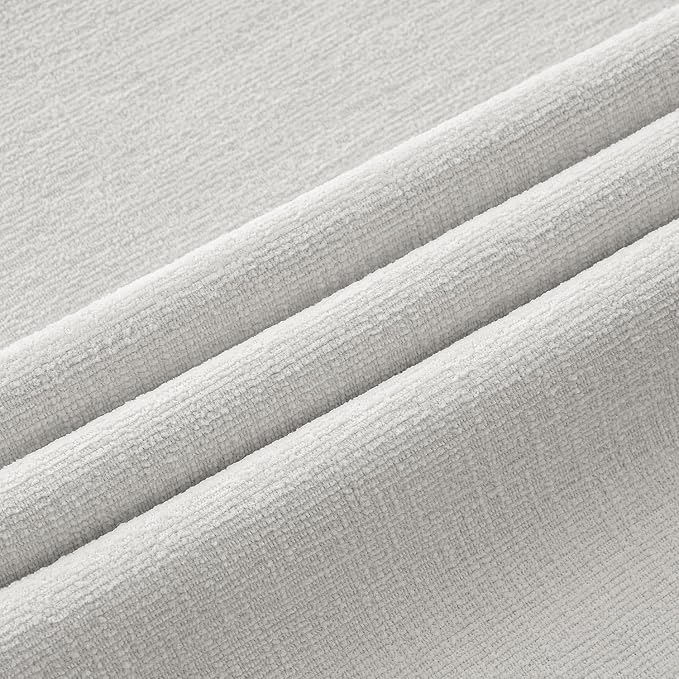 MIULEE Light Grey Chenille Couch Throw Pillow Covers, 18x18 | Set of 2 - Image 2