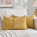 Fancy Homi 2 Packs Mustard Yellow Lumbar Decorative Throw Pillow Covers 16x28 by Fancy+Homi