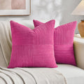 Fancy Homi 2 Packs Hot Pink Decorative Throw Pillow Covers 20x20 Inch by Fancy+Homi