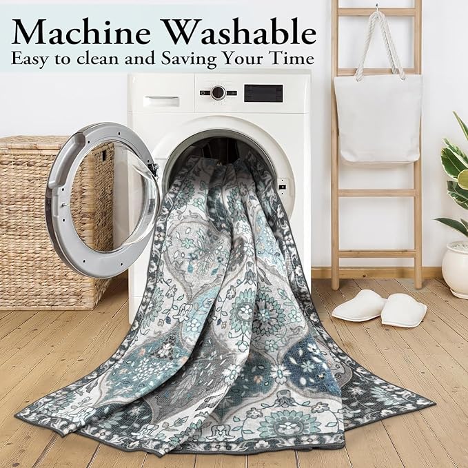 Lahome Moroccan Washable Area Rug 6x9, Large Soft Living Room Bedroom Rugs | - Image 5