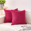 Pack of 2 Corduroy Decorative Throw Pillow Covers 20x20 Inch Soft Striped by Unknown