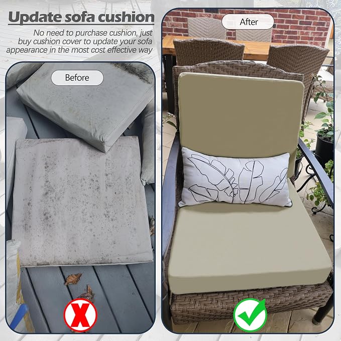 Sqodok Outdoor Cushion Covers 24x24 inch, Wicker Chair - Image 8