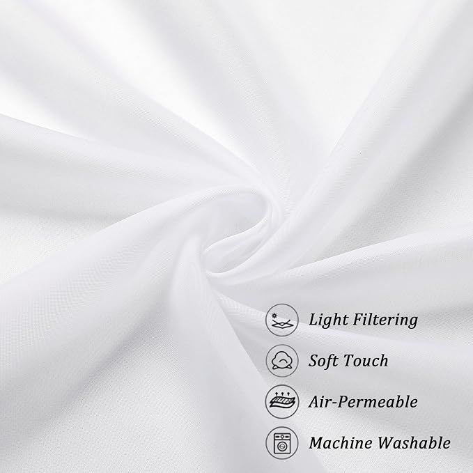 Chyhomenyc White Sheer Scarf Valances - Image 7