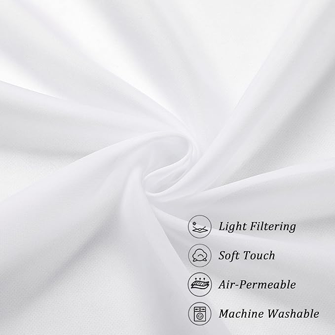 Chyhomenyc White Sheer Scarf Valances - Image 7
