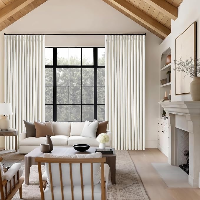 102 Inches Long Pinch Pleated Linen Blackout Curtains - Image 7