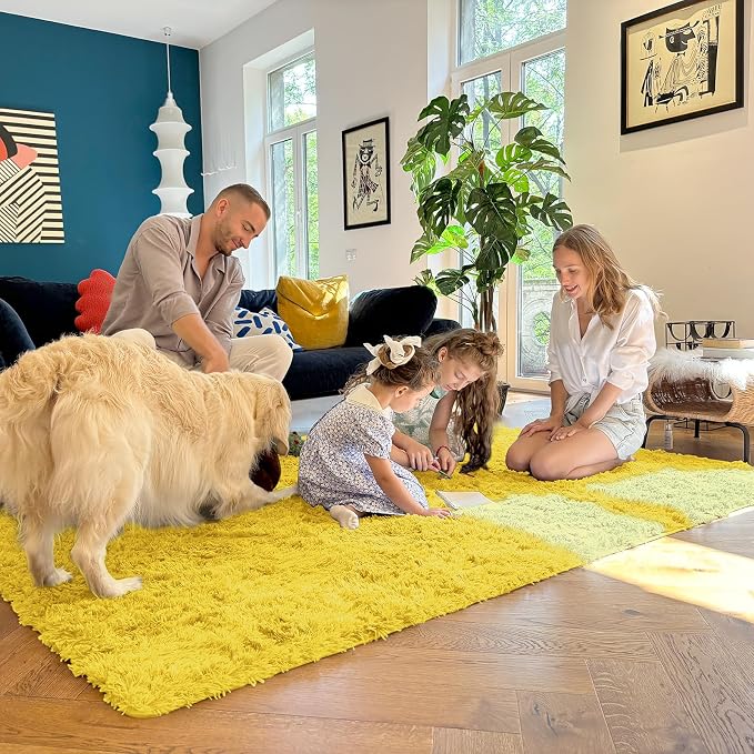 OLANLY 3x5 Machine Washable Small Bedside Rug, Soft Fluffy Shaggy Rugs - Image 7