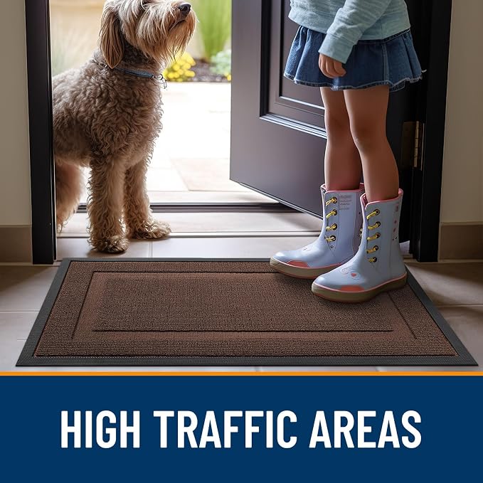 OLANLY Front Door Mat Outside 33x21, All-Season Heavy-Duty Rubber Doormat | - Image 6