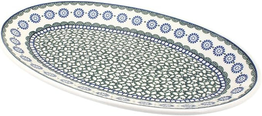 Blue Rose Polish Pottery Maia Large Oval Platter