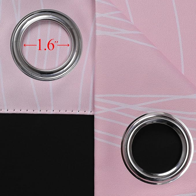 Estelar Textiler Pink and Teal Blackout Curtains 54 Inch Length, Full Light - Image 7