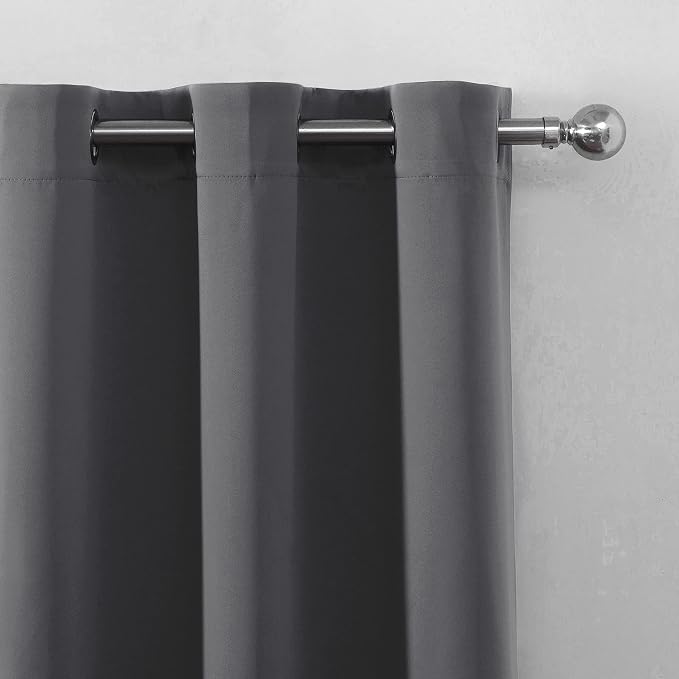 Blackout Curtains 66 x 95 inch/Frost Grey Curtains Set of 2 Panels/Thermal - Image 7