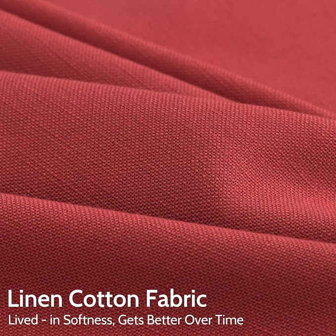 Christmas Red Linen 120 Inch Curtains - Image 4