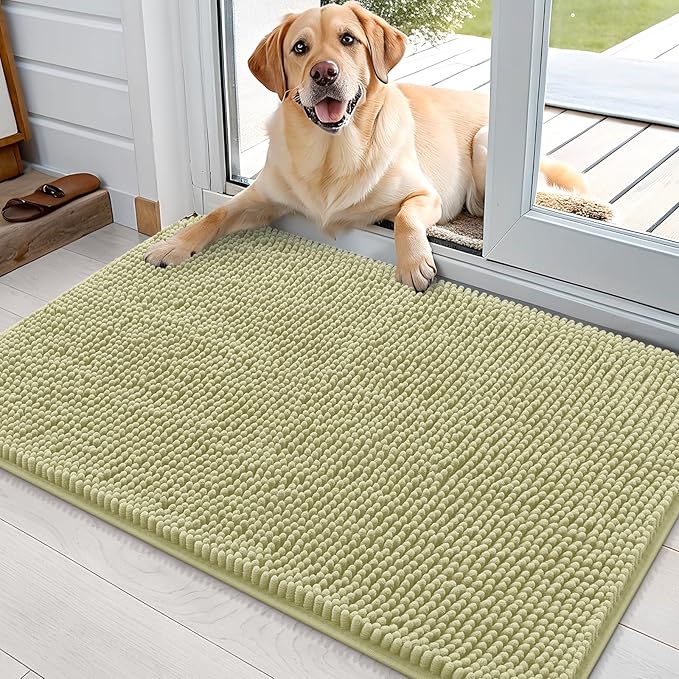 OLANLY Dog Door Mat for Muddy Paws 35x24, Super Absorbent Chenille Mud Mat | by OLANLY