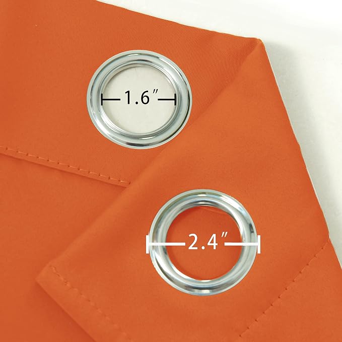 LEMOMO Blackout Curtains 66 x 84 inch/Orange Curtains Set of 2 Panels/Thermal - Image 6