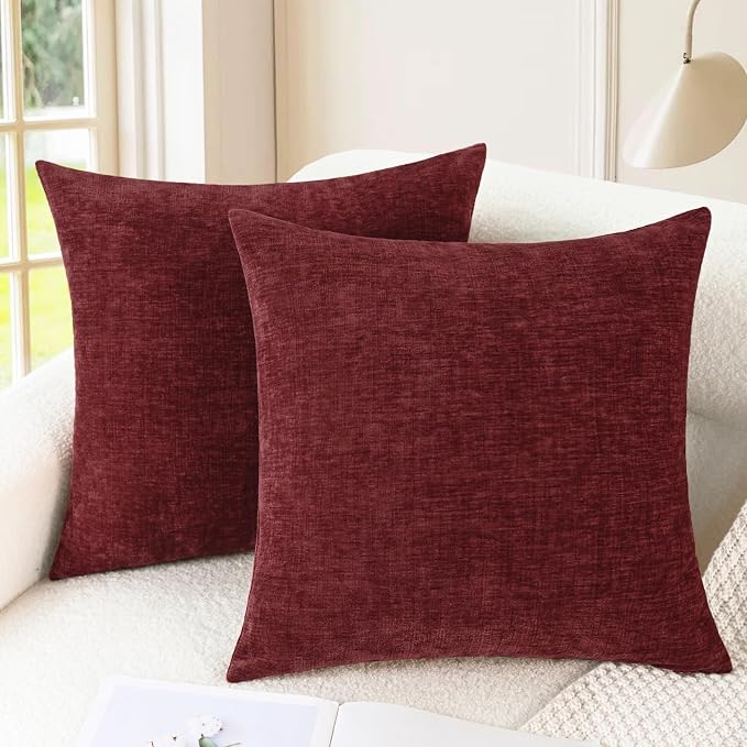 CaliTime Decorative Couch Throw Pillow Covers 26 X 26 Inches Burgundy | Pack of by CaliTime