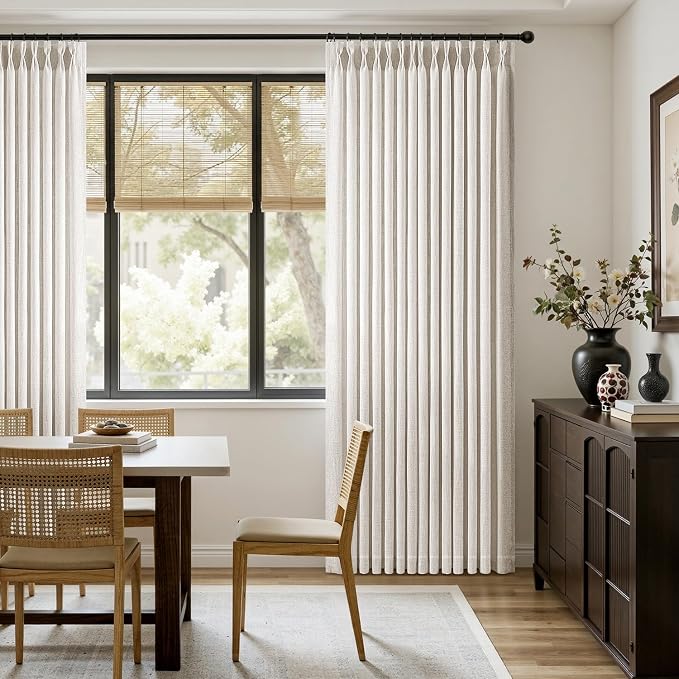 MIULEE 102 Inches Long Pinch Pleated Thick Linen Curtains 2 Panels - Image 5