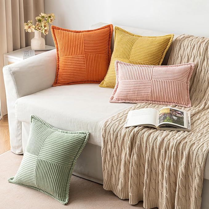MIULEE Orange Decorative Throw Pillow Covers - Image 4