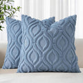 decorUhome Throw Pillow Covers 16x16 Inch Set of 2, Soft Plush Faux Wool Dusty by decorUhome
