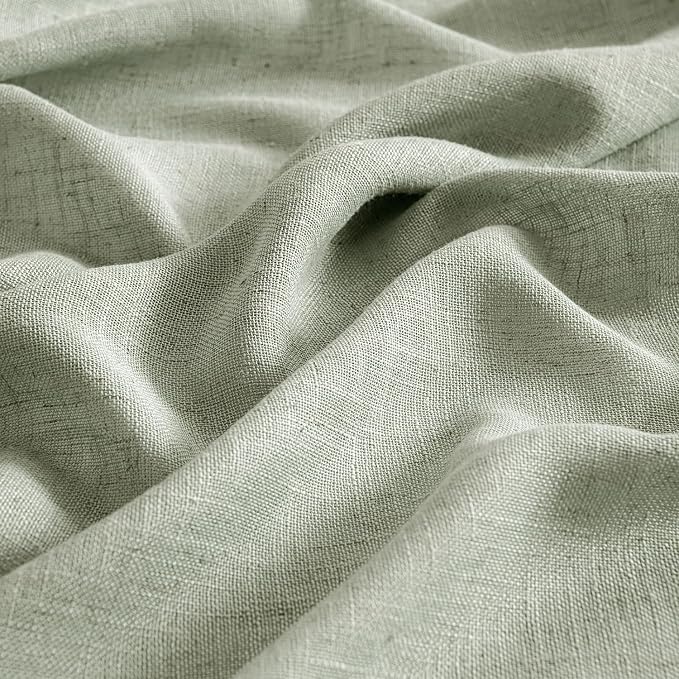 MIULEE Sage Linen Curtains 54 Inch Length 2 Panels - Image 4