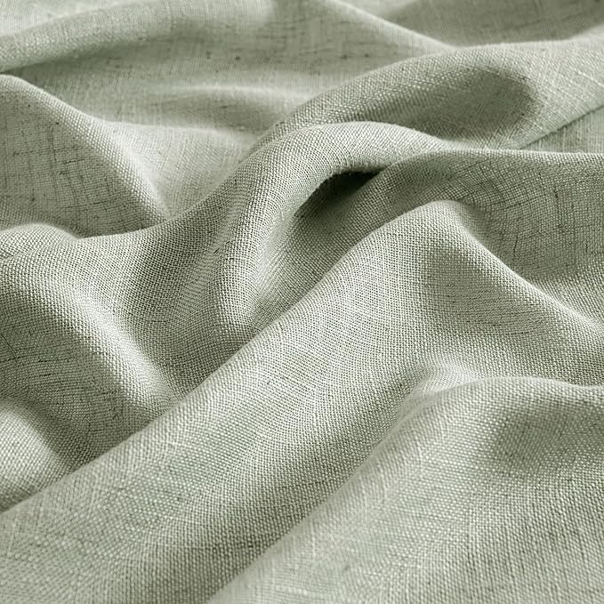 MIULEE Sage Linen Curtains 84 Inch Length 2 Panels - Image 4
