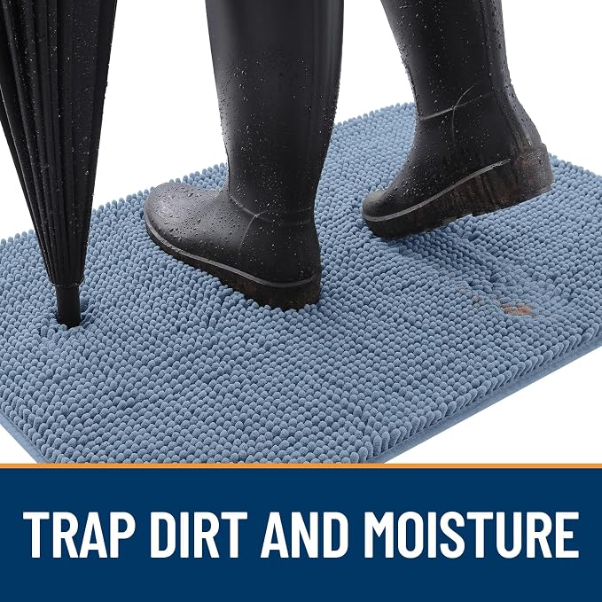 OLANLY Dog Door Mat for Muddy Paws 47x20, Super Absorbent Chenille Mud Mat | - Image 2