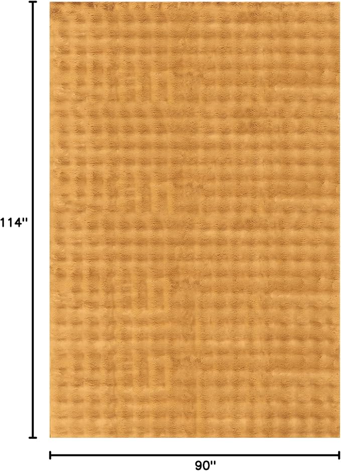 nuLOOM Jeni Checkered 7'6" x 9'6" Machine Washable Area Rug for Living Room Bedroom Dining Room Kitchen, Gold