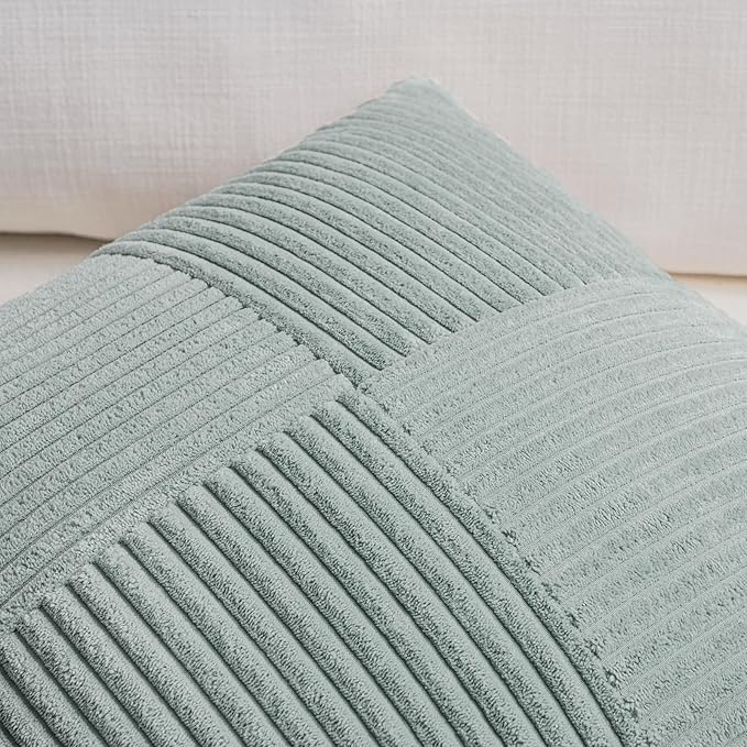 Fancy Homi 2 Packs Grey Blue Lumbar Decorative Throw Pillow Covers 16x26 Inch - Image 3