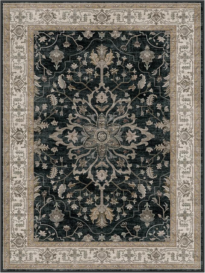 RELEANY Washable Area Rug, Square 4'x4', Water Repellent, Pet Friendly - Image 8