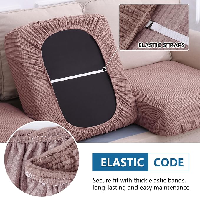 hyha Waterproof Sectional Couch Covers, Non Slip Sofa Couch Cushion Covers L - Image 4