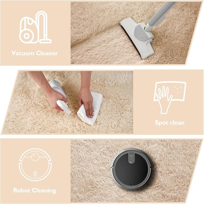 Shag Area Rug for Bedroom 4x6, Soft Fuzzy Rug Non-Shedding Indoor Plush Carpet - Image 4