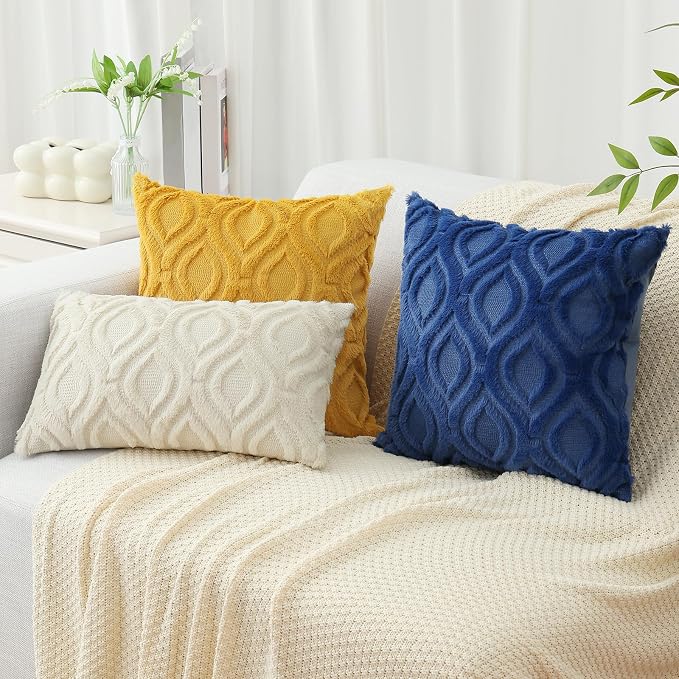 decorUhome Throw Pillow Covers 20x20 Inch Set of 2, Soft Plush Faux Wool Dark - Image 7