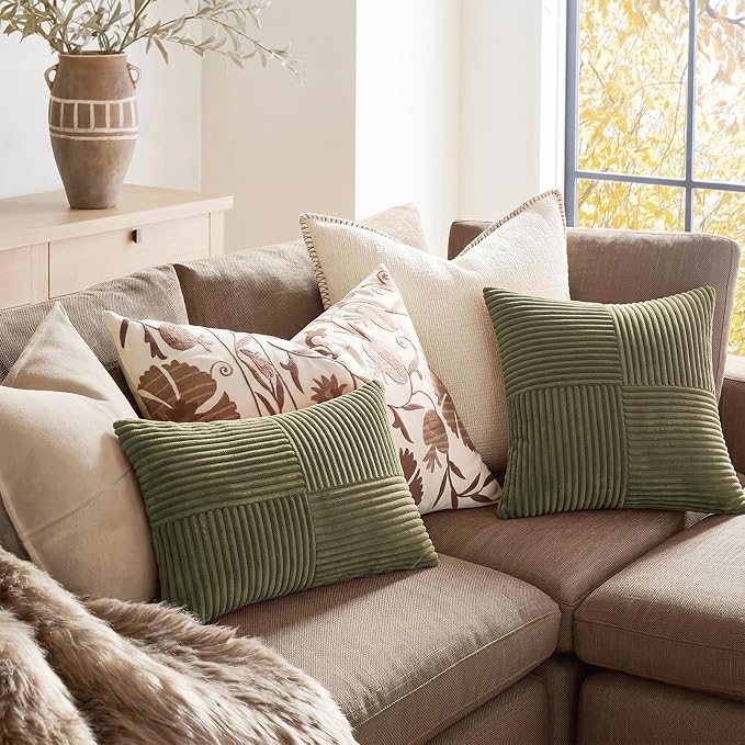 Fancy Homi 2 Packs Olive Green Lumbar Decorative Throw Pillow Covers 20x28 Inch - Image 5