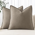 MIULEE Decorative Linen Pillow Covers 20x20 Inch Tan Taupe | Boho Farmhouse​ by MIULEE