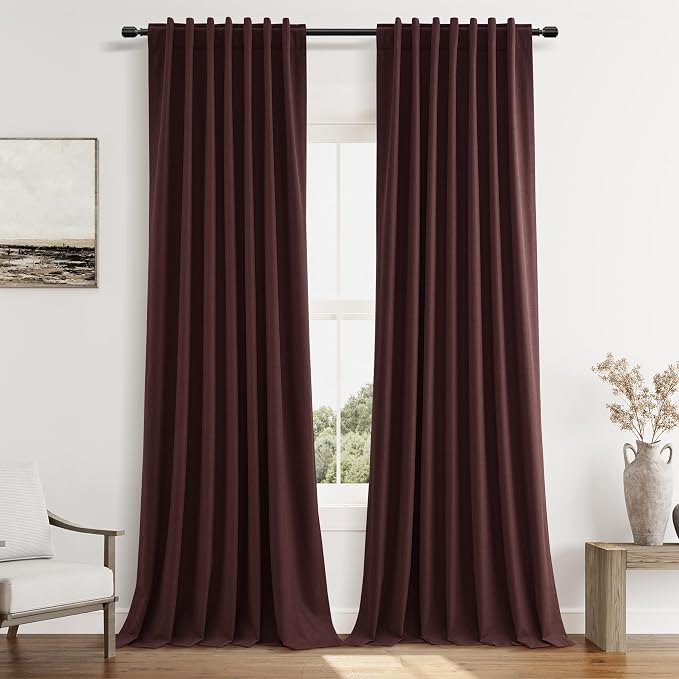 Guken 100% Blackout Curtains 84 Inch Length 2 Panels Set by Guken