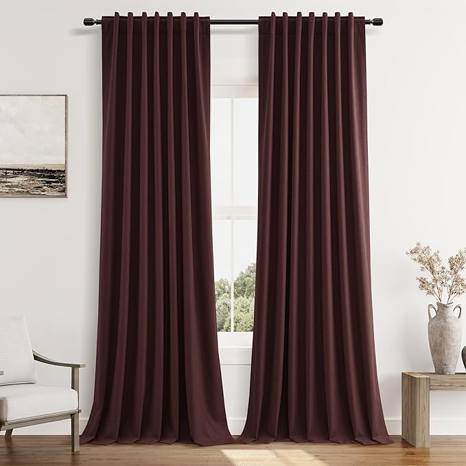 Guken 100% Blackout Curtains 102 Inch Length 2 Panels Set by Guken