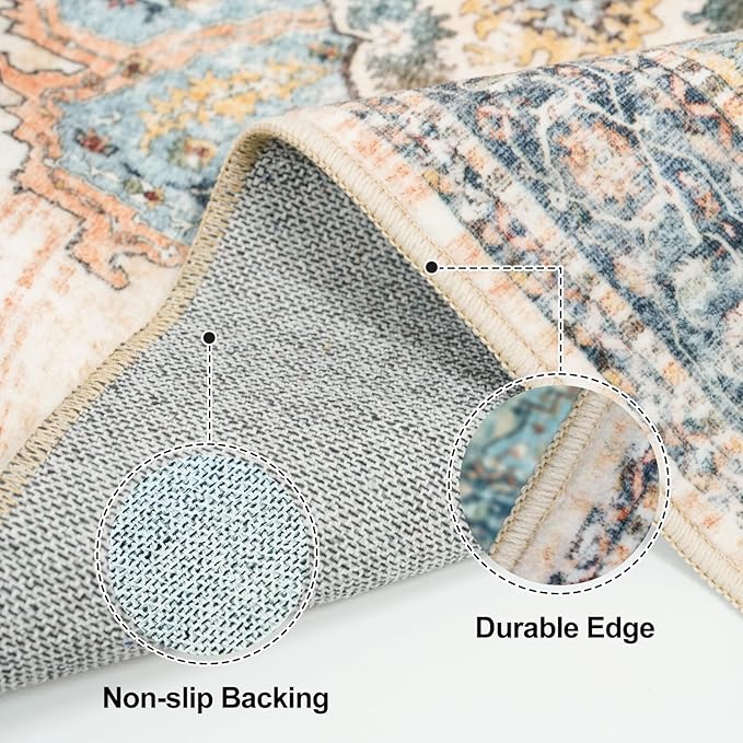 TOPRUUG Washable 2x8 Hallway Runner Rug: Non-Slip Low-Pile Rugs - Image 6
